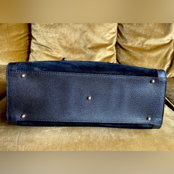 GUCCI Diana tote, black suede w/ bamboo, *all new interior lining* w/cards, EUC - Picture 16 of 17